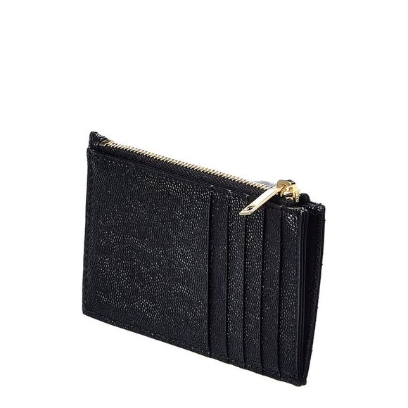 Saint Laurent Logo Plaque Leather Card Holder - Picture 2 of 4